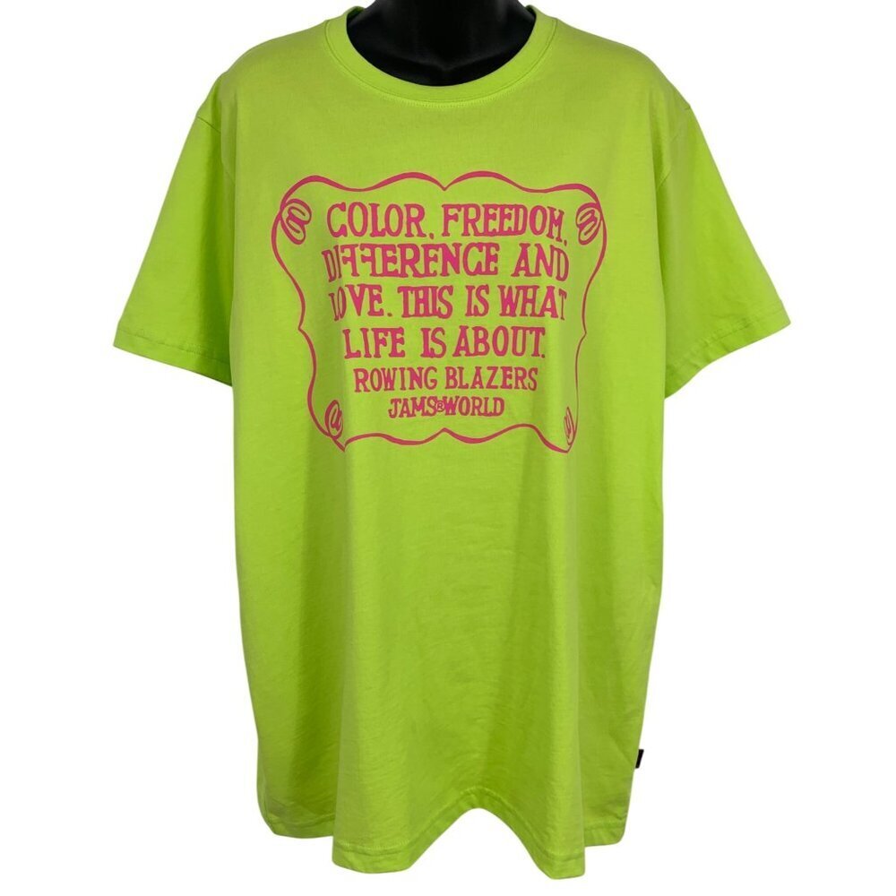 Jams World Rowing Blazers Green Graphic Tee Shirt Size Large L Short Sleeve New